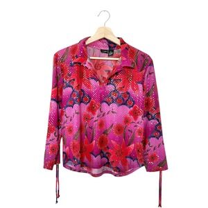 Y2K Xhilaration Women's Sparkle Long Sleeve Blouse XL